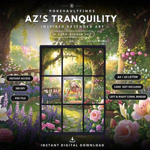 AZ's Tranquility 120/86 Inspired Extended Binder Art | Chaos Rising 9 Pocket Binder Page | Pokemon Binder Display
