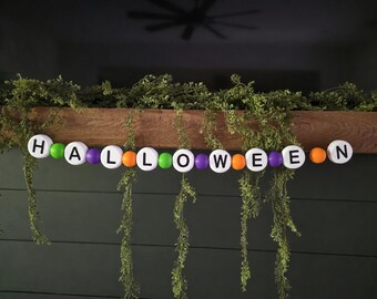Oversized Halloween Beaded Banner, 2 1/2-Inch Custom Halloween Friendship Bracelet Garland