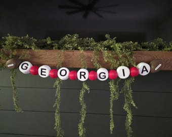 Oversized Game Day Beaded Banner, 2 1/2-Inch Custom Football Friendship Bracelet Garland