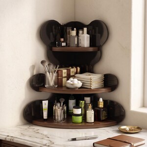 Acryl Organizer in Bärenform, Make-up Aufbewahrung, Skincare Organizer, Parfumhalter, Schminktisch Organizer, Badezimmer Wandregal