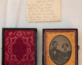 RARE Civil War Era Photograph of Couple and Tin-Type Photo Album