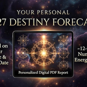 Personalized 2027 Destiny Forecast PDF Report, Custom Numerology Reading (Digital Download)