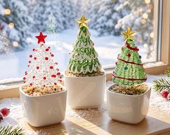 Aanpasbare kerstboomversiering voor het hele gezin, mini-kerstboompjes voor op tafel, feestelijke winterdecoratie voor in huis, leuk cadeau-idee voor de feestdagen