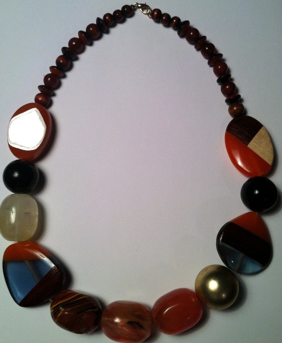 Items similar to Chunky Beaded Necklace on Etsy