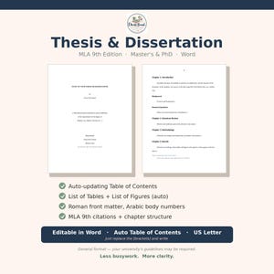 Scriptie/Dissertatie sjabloon in Word | Automatische inhoudsopgave, MLA 9e editie opmaak