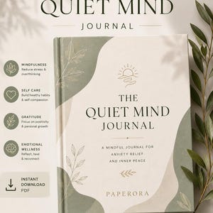 Printable Anxiety Journal | Mental Health Workbook | Self Care Journal PDF | Mindfulness Journal | Therapy Workbook | Digital Download