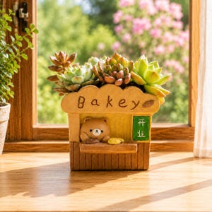 Maceta para suculentas, plantas pequeñas de interior, maceta decorativa de resina con forma de sushi, ideal para escritorio.