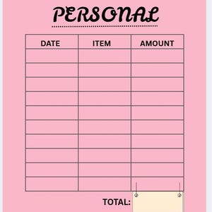 Personal Expense Tracker: Auto-Sort Categories, Date, Item, Amount, Notes