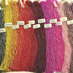 Silver lined Seed Beads Size 11/0 Full hank or loose beads. Lots of colors! The finest Preciosa Czech glass beads. Mosaics, Huichol, loom.