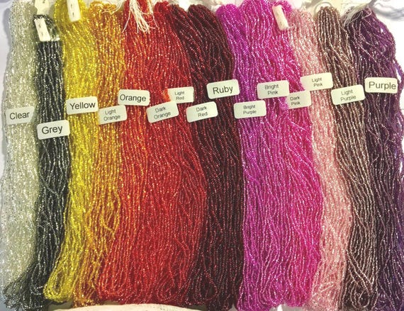 Silver Lined Seed Beads: Preciosa Czech Glass Size 11/0