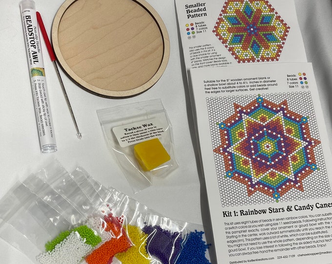 Huichol Beaded Ornament Kit 1 DIY Everything You Need Huichol Tutorial