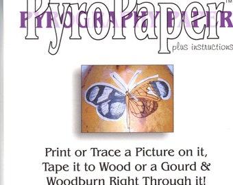 Pyropaper for Woodburning on most surfaces, wood, eggs, gourds, leather, and more. Instructions included. Works in any printer!