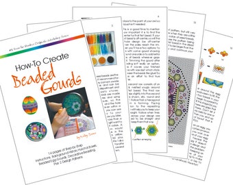 How to Create Beaded Gourds Booklet. Instruction tutorial for Huichol beading. Patterns can be used on gourds, canvas, skulls etc.