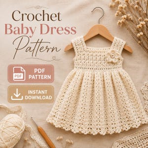 Haakpatroon Babyjurk PDF | Gehaakte Babyjurk | Directe Download | DIY Haakpatroon | Baby Cadeau | Pasgeborene–12 Maanden