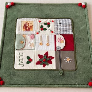 Personalized Christmas Sensory Lap Quilt for Adults,Dementia Fidget Blanket