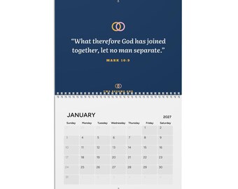 Two Become One Bible Verse Calendar 2027 | Wall Calendar