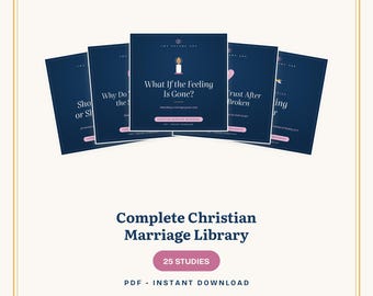 Complete Christian Marriage Library | 25 Printable Bible Studies Workbooks and Card Decks | Couples Mega Bundle PDF