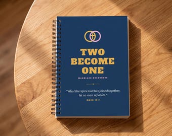Two Become One Spiral Notebook | Spiral Dotted Marriage Resources journal