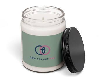Two Become One Candle, Soy Candle 9oz | Wedding Unity Vows