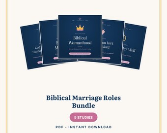 Biblical Marriage Roles Bundle | 5 Christian Studies for Husbands and Wives | Ephesians 5 Couples Bible Study PDF