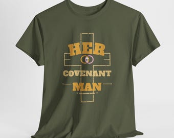 Her Covenant Man Tee | Cross & Wedding Rings Christian Marriage Shirt