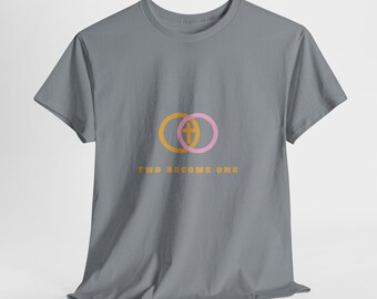 Two Become One tee | interlocking rings, minimalist wedding, couple shirt