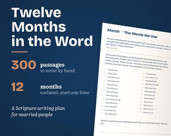 Scripture Writing Plan for Married Couples | 12 Month Bible Journal Printable | Christian Marriage PDF