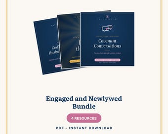 Engaged Couples Bundle | Premarital Workbook Wedding Vows and Conversation Cards | Christian Marriage Prep Engagement Gift