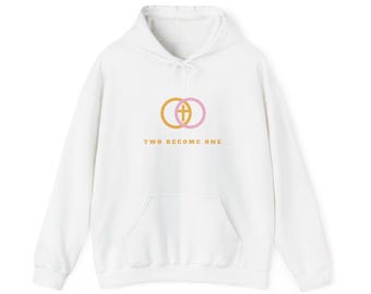 Two Become One rings hoodie | Marriage Venn Diagram graphic sweatshirt