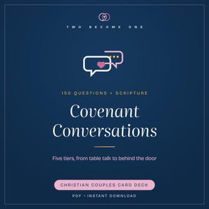 Cartões de Conversa para Casais Cristãos para Imprimir | 150 Perguntas para Encontros Românticos com Base nas Escrituras | Baralho de Cartões para Casamento em PDF