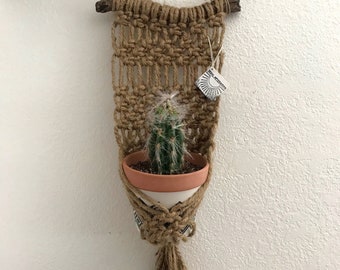 Jute Macrame Plant Hanger // Wall Planter // Boho // Wall Art // Hanging Planter // New Bohemian // Fiber Art