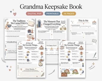 Grandma Memory Journal,Keepsake Book for Grandma ,Family Story ,Memories Gift