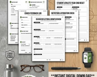 Student Athlete Planner | Academic  Athletic Planner | Sports Training, Game Day, Performance & Study Organize |PDF
