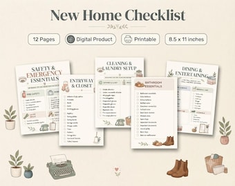 New Home Checklist Printable: Room-by-Room Essentials Planner (PDF)