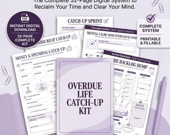 Overdue Life Catch-Up Planner, Task Backlog Organizer, Life Admin System (Digital PDF)