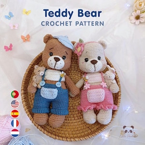 Teddybär-Häkelanleitung (PDF) | Amigurumi-Plüschtier | Einfache Häkelanleitung für Tiere