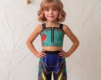 Kpop Demon Hunters Zoey Outfit | Embroidered Girls Costume Set for Dance & Cosplay