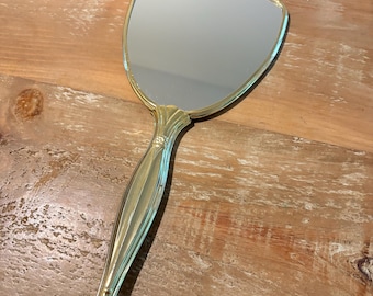 Vintage Gold Colored Hand Mirror