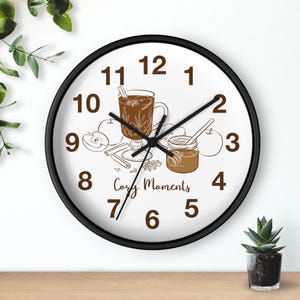 Apple Cider Cozy Moments Wall Clock  | Autumn Spice Kitchen Decor