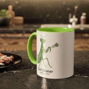 Funny Praying Mantis Mug 11oz 15oz | Colorful Accent Interior