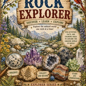 Rock Explorer Bundle 2 PDFs | Rocks/Minerals Activity Workbook + Coloring Book | Geology Unit Study | Printable Science Worksheets for Kids