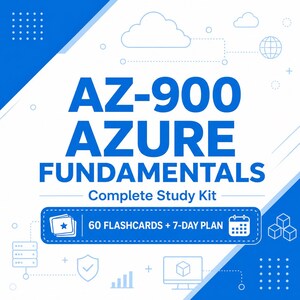 AZ-900 Azure Fundamentals Complete Studiekit | 60 Flashcards + 7-daags Studieplan + Oefenscenario's | Digitale download
