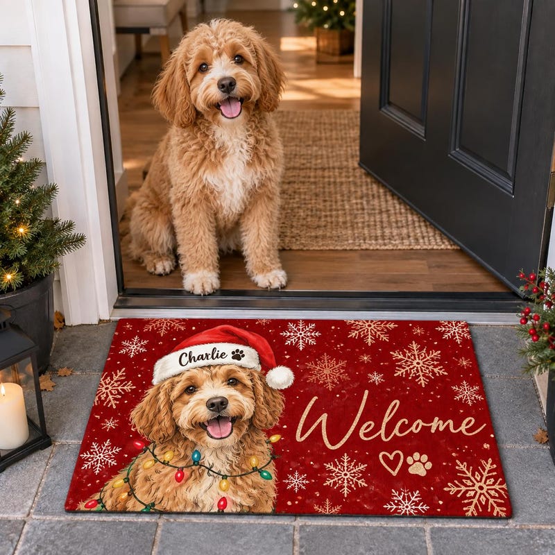 Pet Christmas Door Mat - Etsy