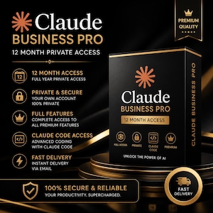 Claude Pro 12 Month Access.