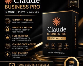 Claude Pro 12 Month Access.