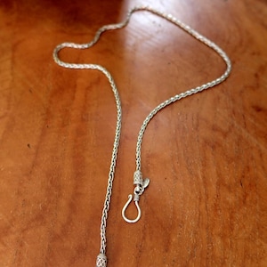 Collana vintage in argento sterling 925 a maglie a coda di volpe/grano con chiusura a gancio, lunghezza 20 pollici.