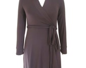 Small Dark Brown Deanna Wrap Dress