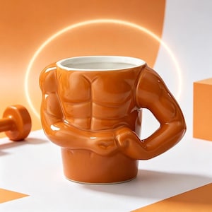 Nyhet 3D-keramisk mugg, rolig formad kaffekopp, unik present till honom, skämtmugg, söt handgjord dricksglas