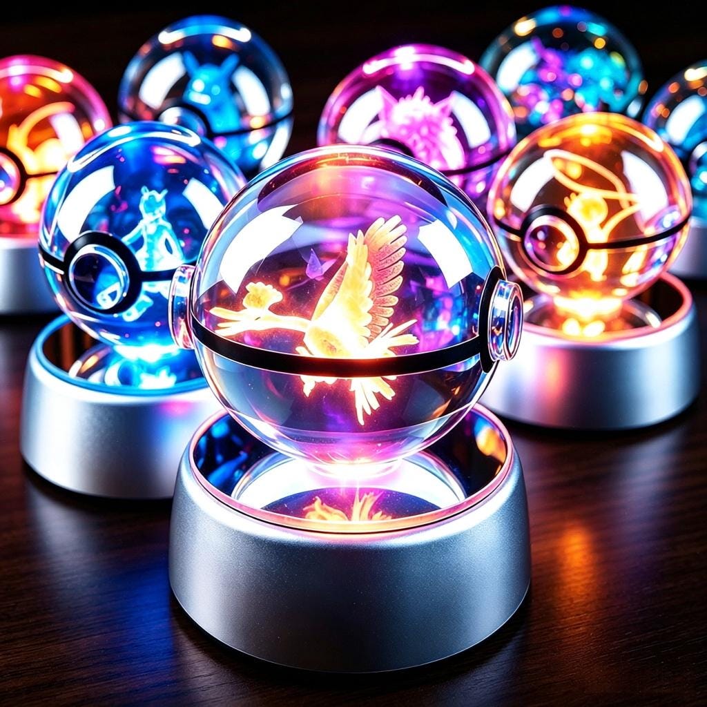 Pokeball Crystal Light - Etsy
