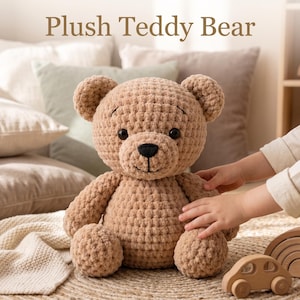 Virkmönster för nallebjörn Amigurumi | Handledning för plyschminnesleksak | Nybörjarvänlig digital PDF